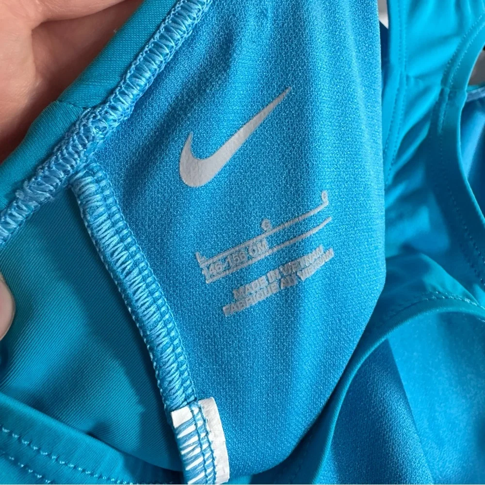 Nike Girls Blue One Piece Swimsuit Racerback Cutout Swimwear 14-16